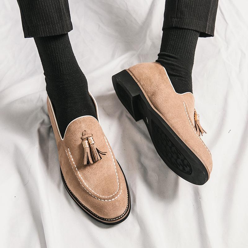 Men's Summer Slip-On Suede Tassel Loafers - British Style Youthful Casual Shoes