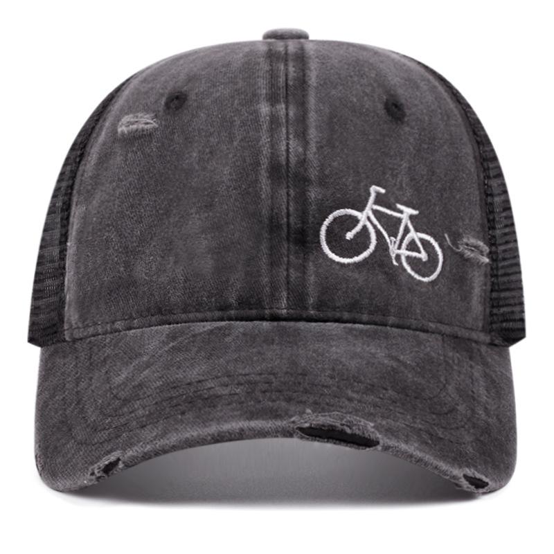 Fashion Hat Washed Ripped Baseball Cap Women's Summer Breathable Net Street Fashion Trendy Old Retro Sunscreen Casual Cap Men