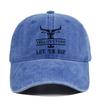 Cap Baseball Retro Printed Peaked Cap Washed Distressed Visor Fashion Cotton