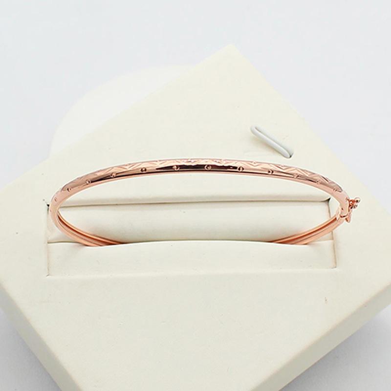 Позолоченный 585 пробой Розовым Золотом Пурпурное Золото Браслет  Цыганская Принцесса  Сияющий Женская Мода Простые Украшения