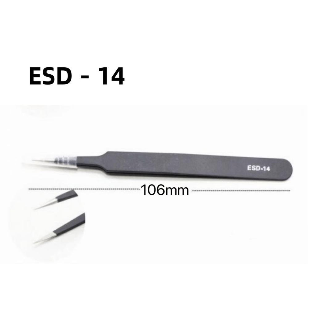 Black Anti-static Stainless Steel Bent Tip Tweezers Set for Nail Art, Journaling, and Household Use