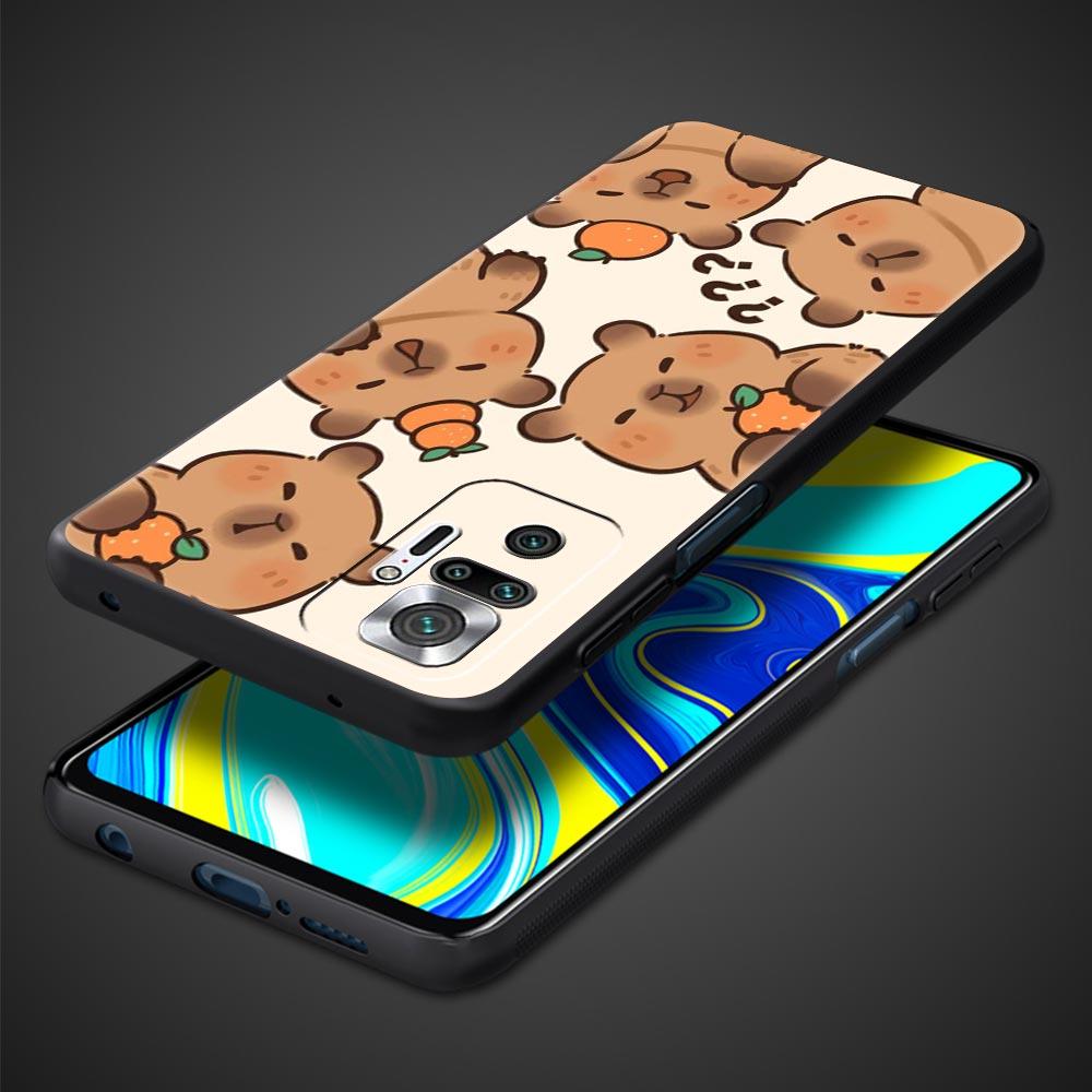 Cartoon Capybara Phone Case For Xiaomi Redmi Note 14 13 5G 10 11 12 Pro Plus 4G 14C 13C 12C 10C Black Cover