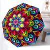 1pc Mandala Artwork Auto-Fold Umbrella with One-Touch Open/Close - 8 Reinforced Ribs for Windproof Stability,  Yy251118148