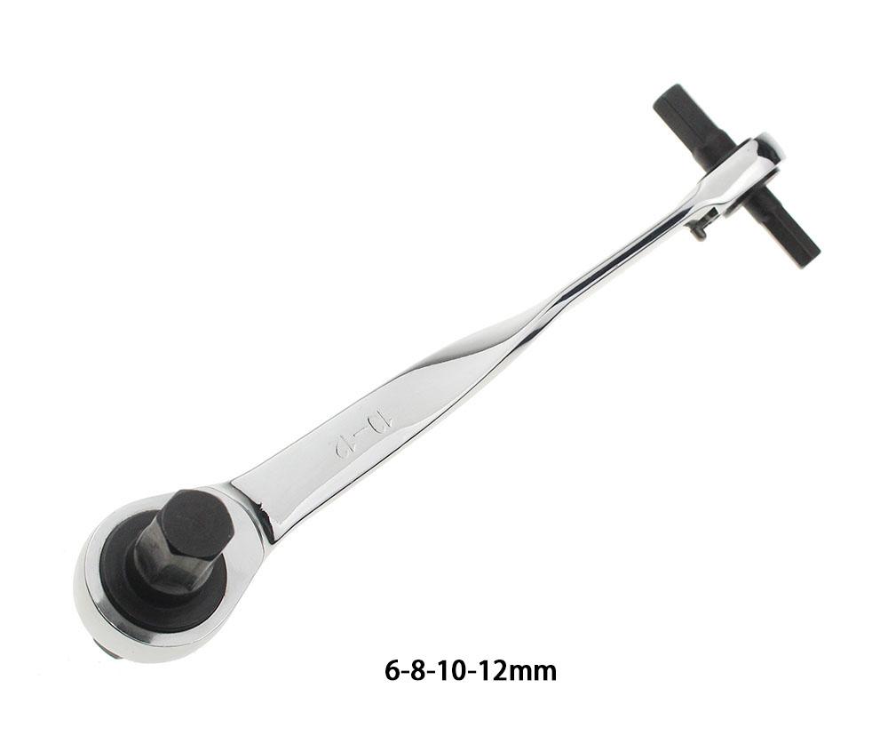 1PCS Ratchet Hex Wrench 4*5-6*8/ 6*8-10*12/ 10*12-14*17 Cr-Mo Ratchet Allen Key Double End Spanner Key Hand Tools