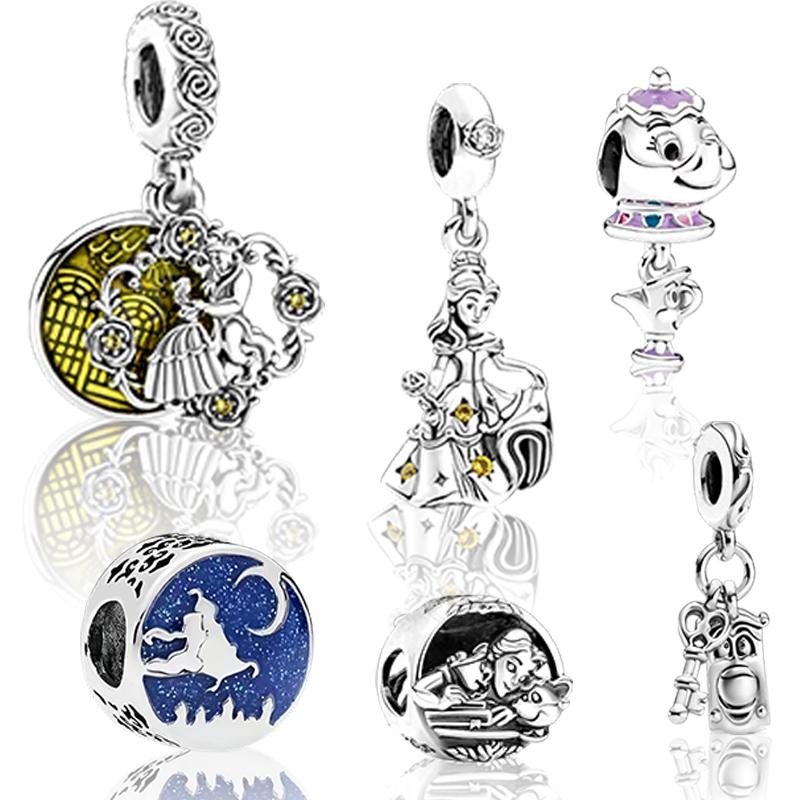 Beauty and the Beast Charm Bead Charms Pendant Dangle Snake Compatible With Authentic Bracelets Necklaces Bead Charms Ideal For Diy Jewellery Women Gi