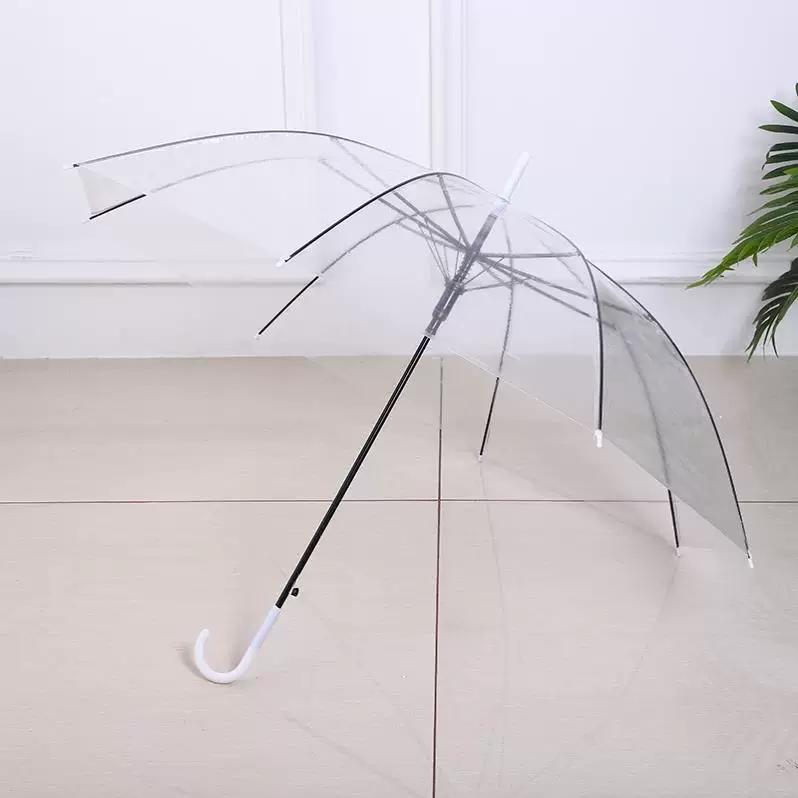 Paraguas Transparente para Mujer, Doble Uso para Sol y Lluvia, Resistente y Duradero, Manual, Resistente al Viento, Elegante, Diseño de Nicho, Mango Largo
