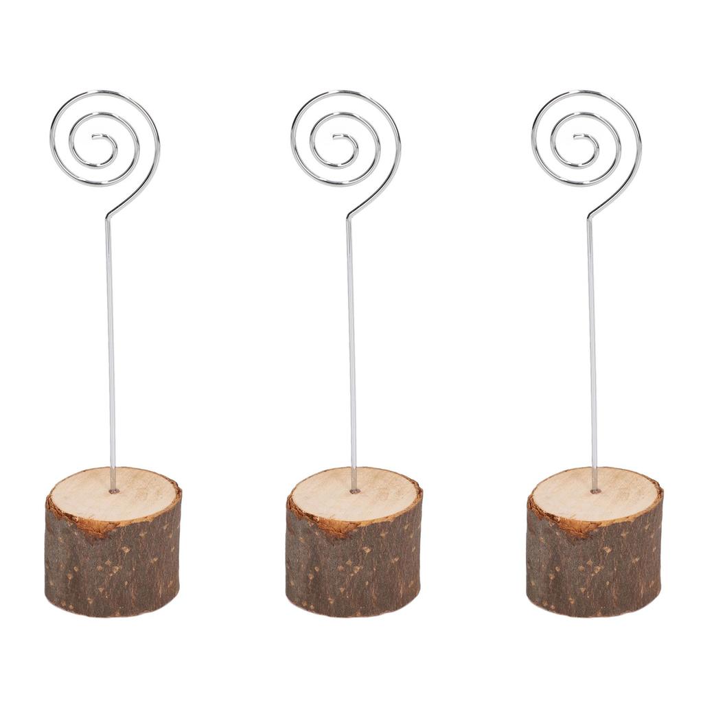 10pcs Place Card Holders Fashionable Simple Secure Fix Cute Table Number Holder with Wooden Base for Office Anniversary