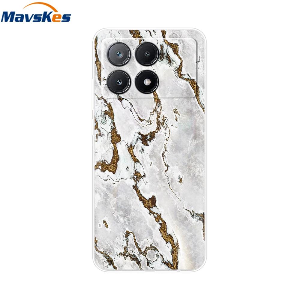 For Xiaomi Poco X6 Pro Case TPU Soft Painted Phone Cases For Xiomi Poco X6 PocoX6 Pro 5G Silicone Cover Flower Fundas Protective