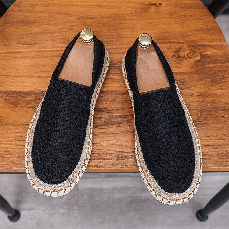 2025 Men's Casual Slip-On Canvas Shoes: Trendy Fisherman Style, Breathable, Two-Way Wear