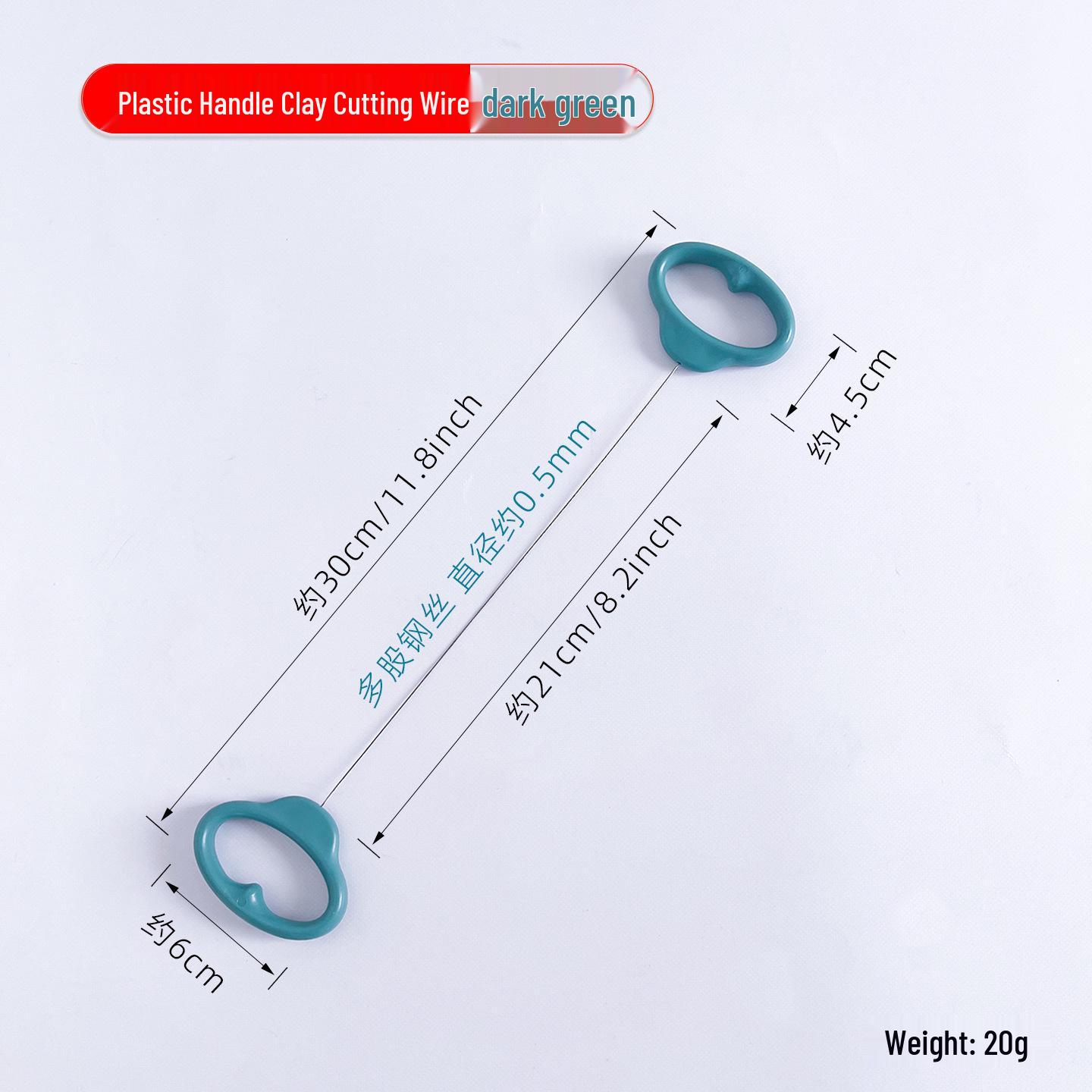 Clay Cutting Wire with Plastic Handle – Polymer & Stainless Steel Corrugated Clay Divider Plastic Handle Clay Cutting Wire темно-зеленого