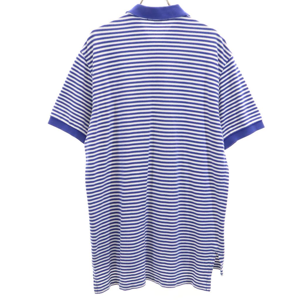 Polo by Ralph Lauren Border Pattern Short Sleeve Polo Shirt M Blue Fawn Men's Used