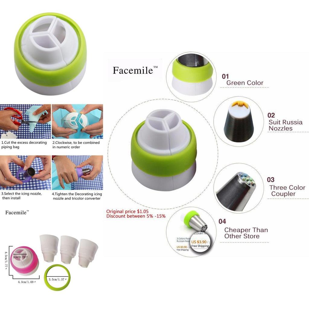 Premium Three-color Converter For Stunning Decorative Flower Designs In Baking