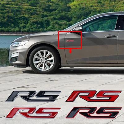 Dbjs5 1pcs 3D Car Accessories Metal Sticker RS Logo Emblem Trunk Badge Auto Decals For Captiva Aveo Trax Cruze Malibu