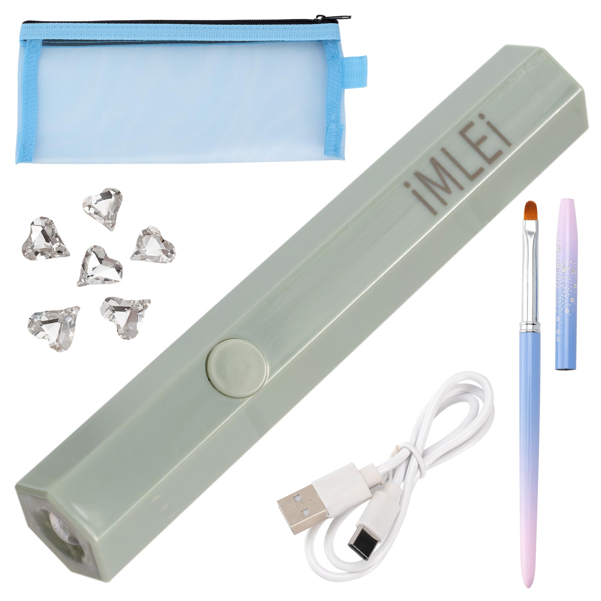 

Nail Light Gel Nail Light by Nail UV Light Handy Light 3W Pen Type Resin Curing Light 2 Stage Timer USB Rechargeable [iMLEi] [Recommended Artists] зелёный