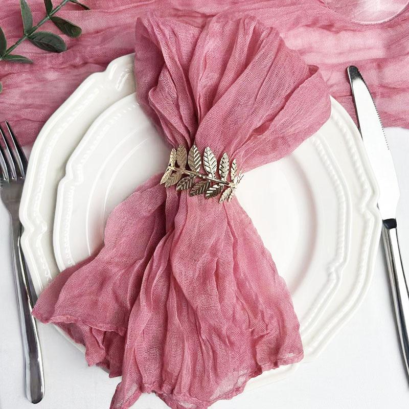 6pcs Napkins Wrinkled Dinner Napkins Soft Cotton Table Napkins Decorative Cloth Napkins for Weddings Parties Family Everyday Use