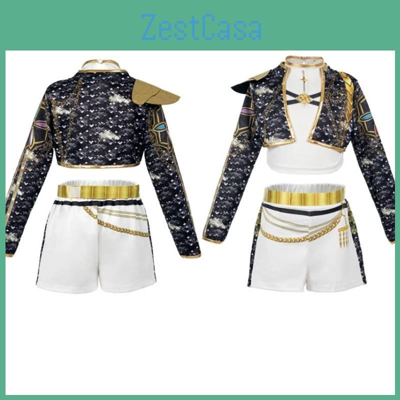 Kpop Demon Hunters Rumi Childrens Sequin Stage Costume With Short Pants For Dance Performances