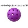 High Quality 6Pcs Courts 40 Holes Pickle Balls Pickleball Training With High-Bounce Pickleballs Colorful Pickleball