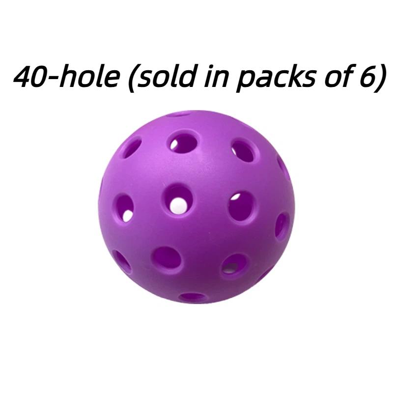 High Quality 6Pcs Courts 40 Holes Pickle Balls Pickleball Training With High-Bounce Pickleballs Colorful Pickleball