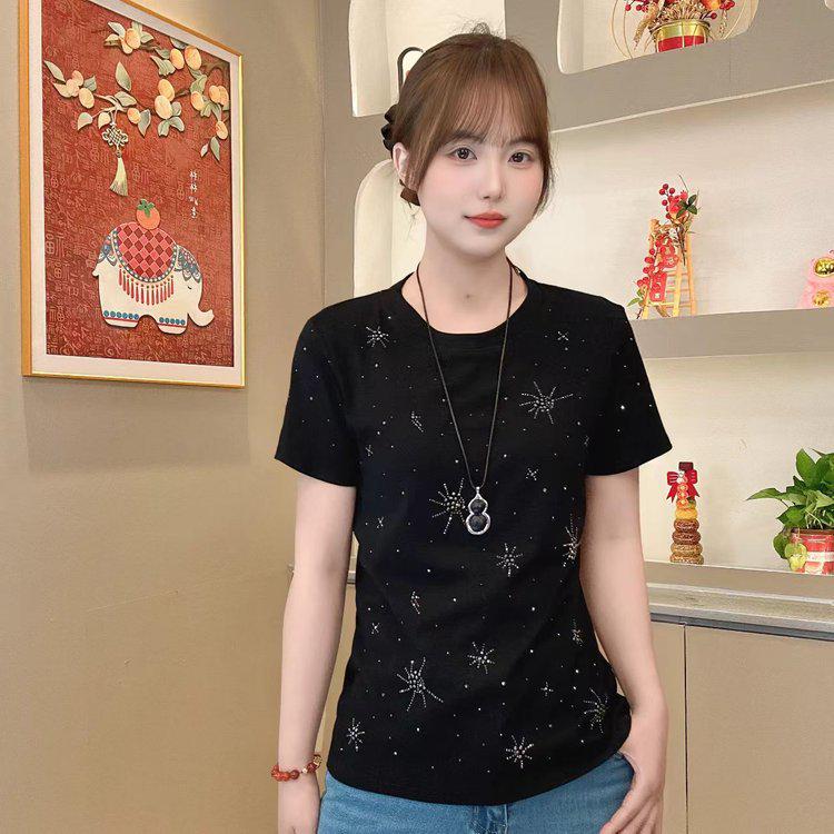 

2026 Summer Women s Fashion: Round Neck Solid Color Stylish T-shirt XL (suggested 42-55 kg) чёрный
