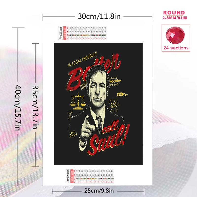 Better Call Saul 100% Round Full Drill 5D DIY Diamond Painting Embroidery Cross Stitch Rhinestone Décor