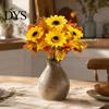 Holiday Gift for Thanksgiving Artificial Sunflower Maple Leaf Bouquet, Fall Flowers, Realistic Silk Faux Leaves Vase Flower Table Mantel Entryway