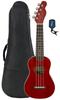 Fender Venice Soprano Ukulele Cherry Bundle with Gig Bag and Tuner