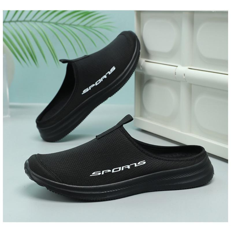 Fashion Men's Summer Slippers Breathable Lightweight Fashion  Casual Shoes Simple One Foot Soft Sole Half Support Shoes Men's Slippers