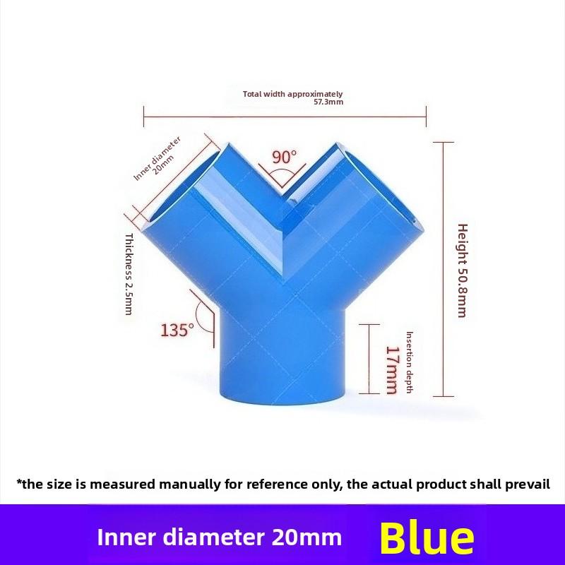 

20/25/32/40/50mm Y Connector Duct Connector Quick Ventilation Tube Joint Coupler 3 Ways Splitter Pvc Extractor Fittings grey