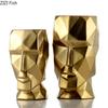Nordic Ceramics Vase Geometric Origami Abstract Golden Human Head Vases Flower Arrangement Crafts Figurines Home Decoration