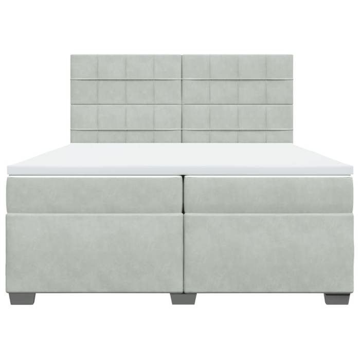 Maison Exclusive - Sommier à lattes de lit et matelas Gris clair 200x200cm Velours