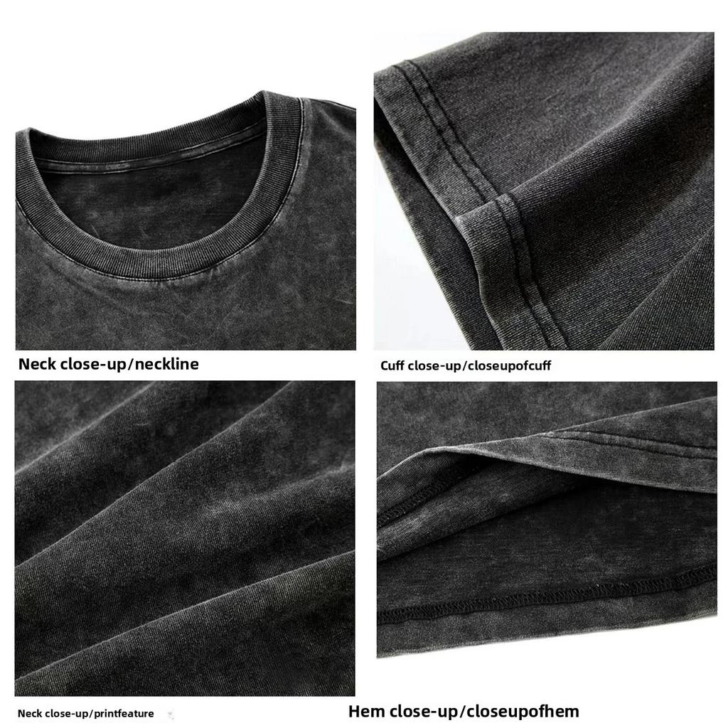 Vintage T-Shirts Street Hip Hop Punk T Shirt Men Harajuku Casual 100% Cotton Short Sleeve UNISEX Acid Wash Tees Y2k Tops