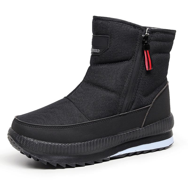 Men's Large Size Waterproof Winter Snow Boots with Thickened Velvet Lining for Warmth and Comfort