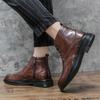 British Style Man Trends Boots New Arrival Casual Leather Boots Senior Ankle Boots Comfy High Top Male Stree Shoes Botas