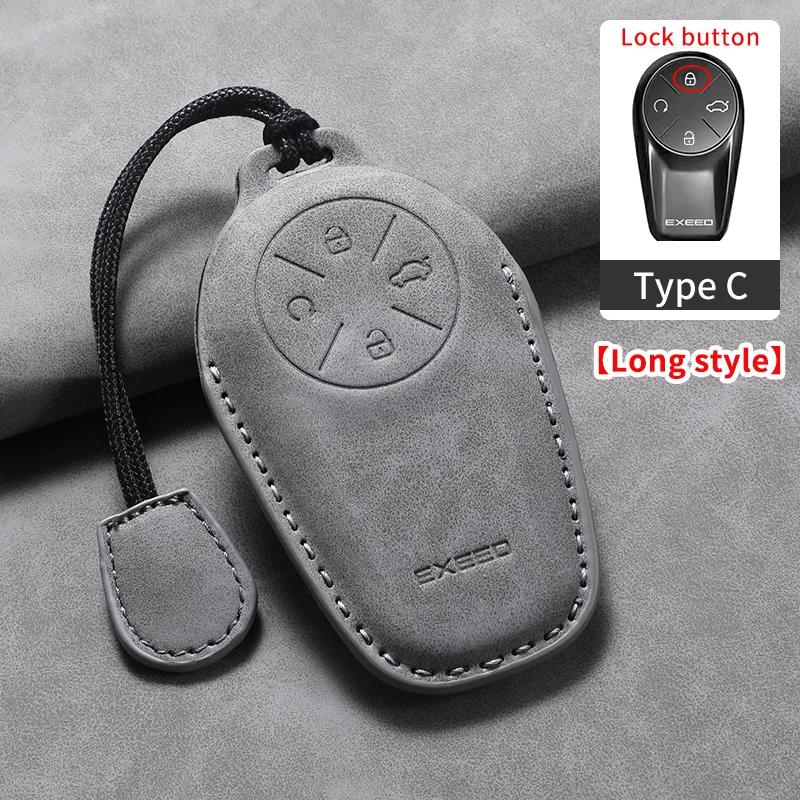Leder Autoschlüssel Hülle Abdeckung Schale Fob für Chery EXEED LX TXL AtlantiX ET ES VX Auto Schlüsselanhänger Halter