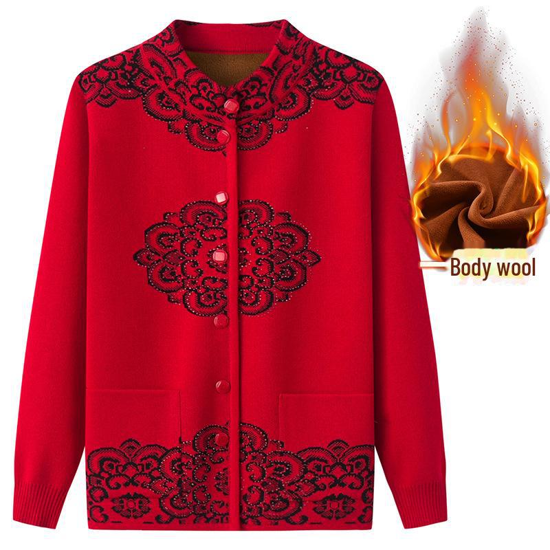 Babiččin pletený kardigan: Útulný sametový svetr na jaro, podzim a zimu