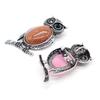 1Pc, Halloween Owl Shape Reiki Healing Crystal Pendant Brooch Pin, Unique Dual Purpose Design, for DIY Unisex Necklace Accessories or Hanging Clothes