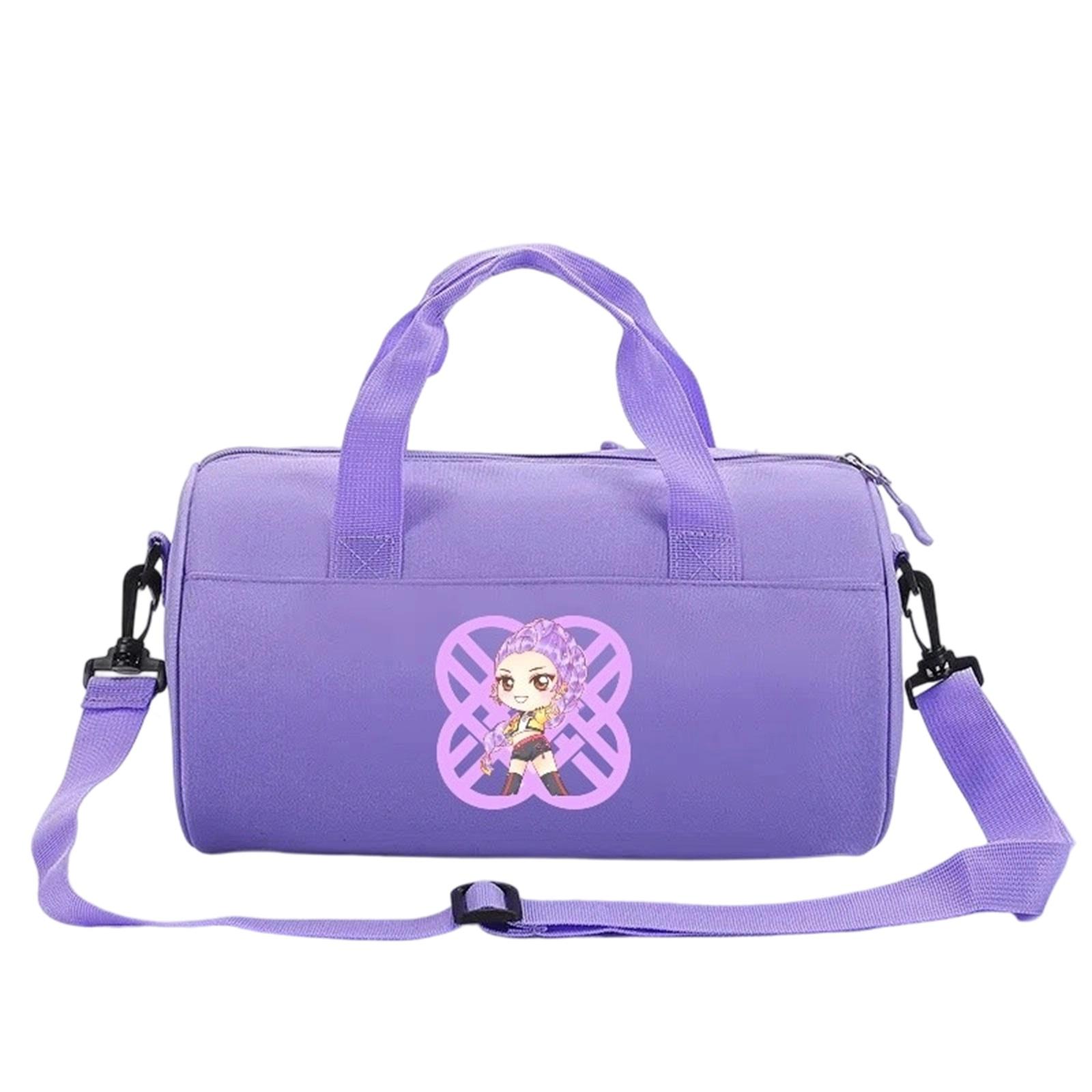 

Cartoon Printed Cylindrical Gym Bag Duffel Bag Sports Portable Shoulder Bag Travel Bag One Size