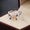 Retro Women Rose Flower Openwork Carved Finger Ring Party Jewelry Birthday Gift