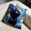 Sternenhimmel Katze Kissenbezug Weich Dekorativer Kissenbezug Geeignet für Schlafzimmer Sofa Auto Reisegebrauch