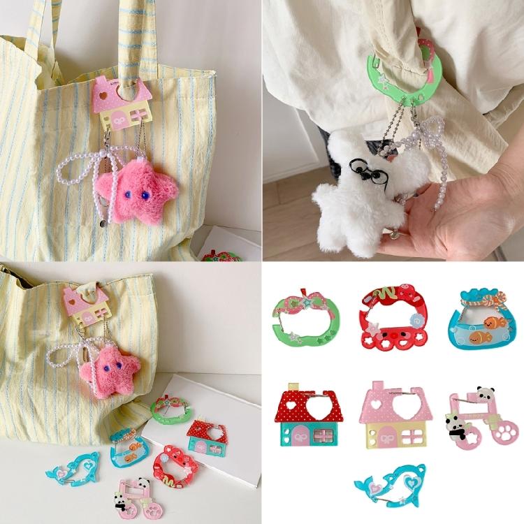 Multifunctional Carabiner Key Holder Acrylic Design For Backpack Decors Keychains Bag Charm Students Travel Essential