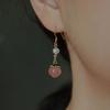 “Peach, You Like it”Natural Red Agate Peach Earrings, Niche Design, Cute Korean-style Peach Gift