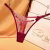 Seduction Hot Fashion Thong Nightclub Style Waist Hollow Seiko Embroidered Adjustable Belt Women's Large Size Panties