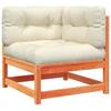 7 Piece Garden Sofa Set with Cushions Wax Brown Pine Wood
