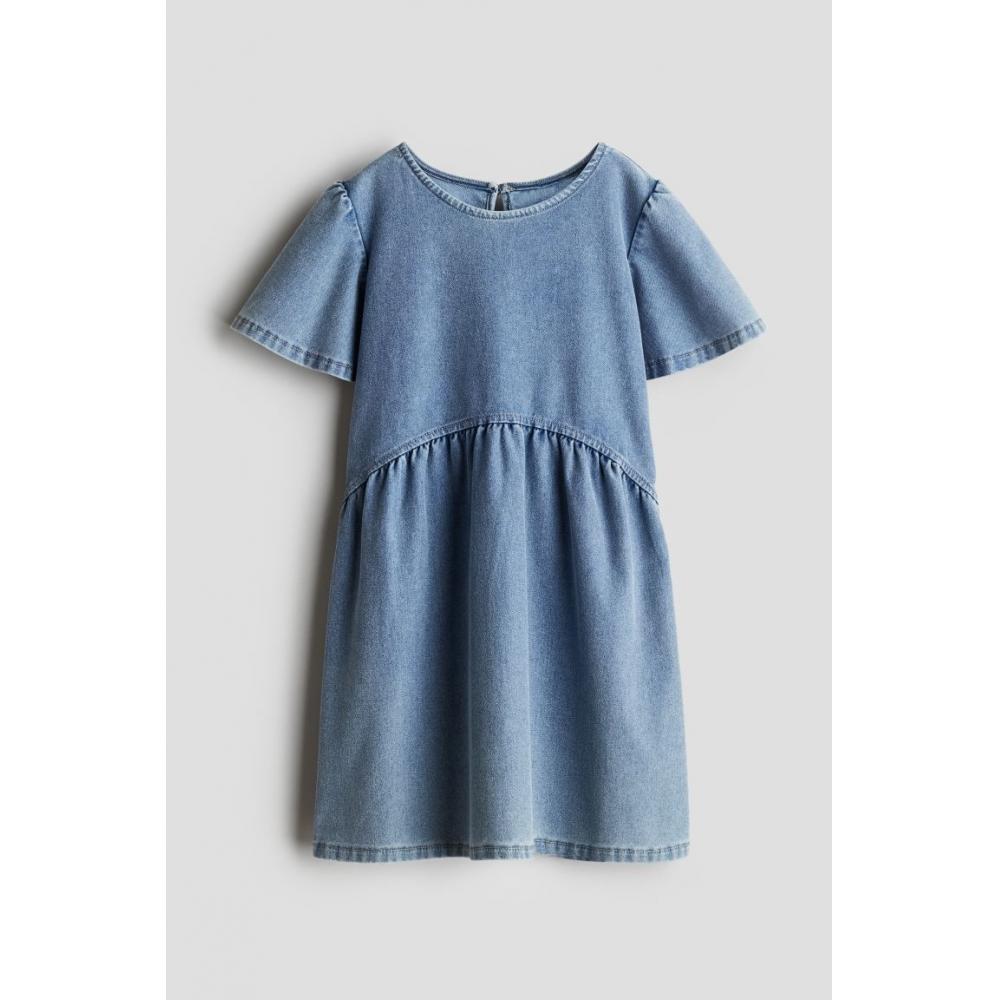 

H M Denim Look Jersey Dress Denim Blue