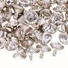 50 Stück Strass-Nieten, Nieten, Knöpfe zum Nähen, Basteln, 7 mm, Silber