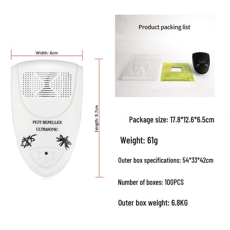 Ultrasonic Pest Repeller: Multi-Frequency Mosquito, Insect, Cockroach, and Rat Device