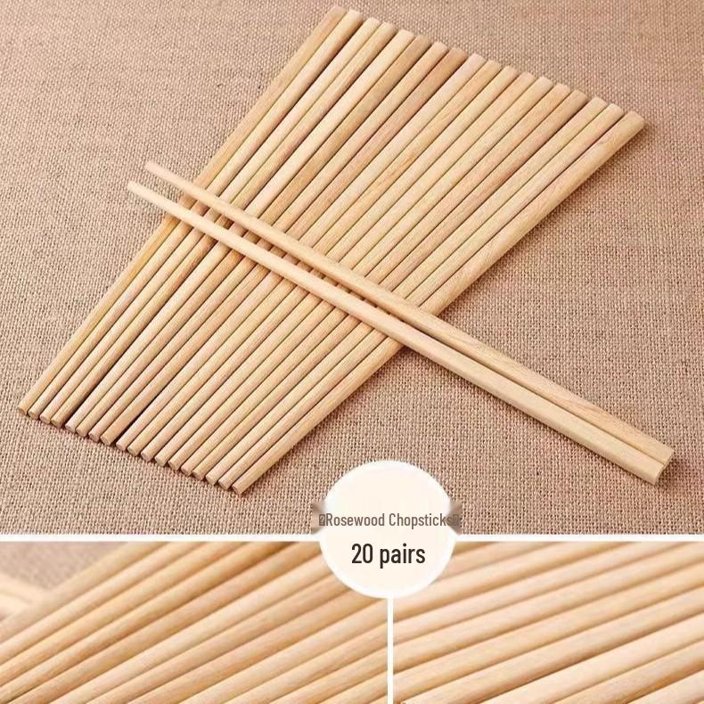 Natural Red Sandalwood Chopsticks: Unlacquered, Unwaxed, Anti-Mildew, Anti-Slip, Solid Wood for Kitchen Use.