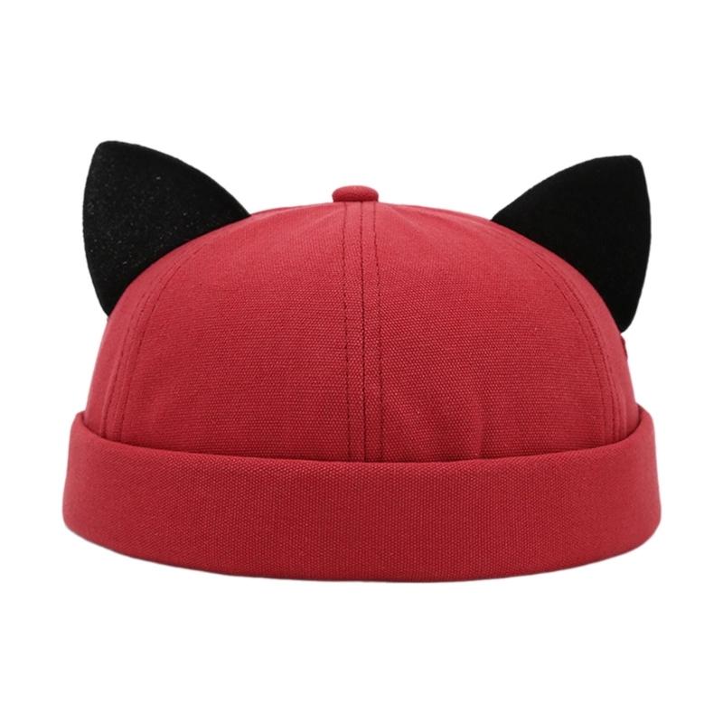 Coole schirmlose Mütze Stand Skullcap Mütze 3D Kätzchenohr für Street Shooting