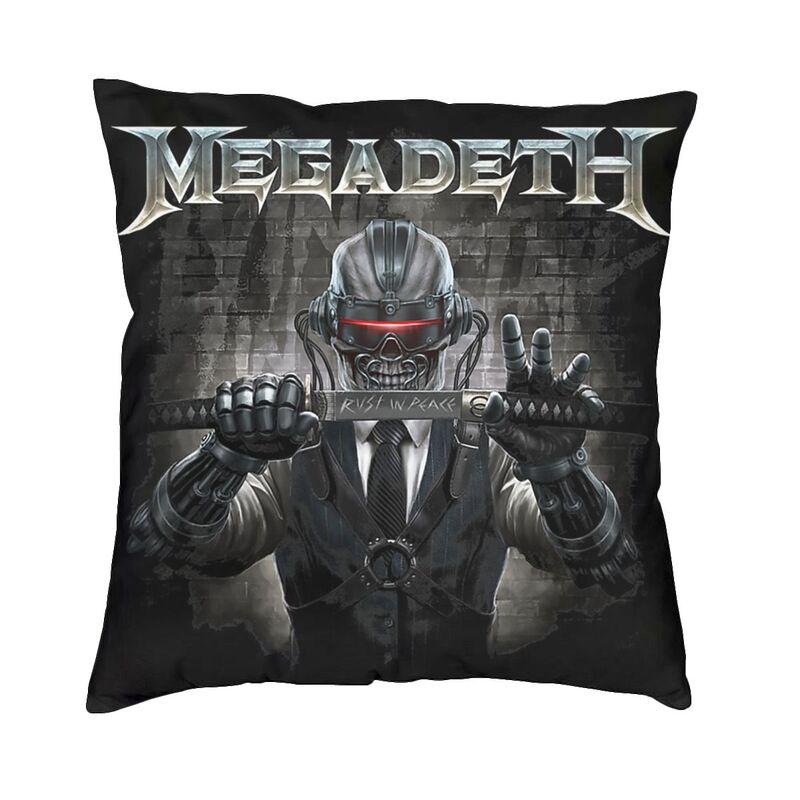 Megadeths Rock Band Square Pillow Case Home Decor Heavy Metal Band Cushions Throw Pillow For Living Room Double-Sided Printing