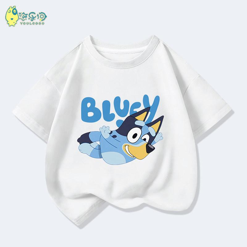 2026 Kids Bluey Cartoon T-Shirt Autumn Winter Short Sleeve Warm Anime Print Comfortable Sweatshirt for Boys and Girls Daily Use